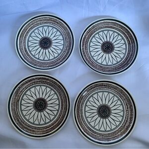 Sunflower Ceramic Bread Plates USA Cavalier Ironstone Casa Del Sol VTG Set of 4